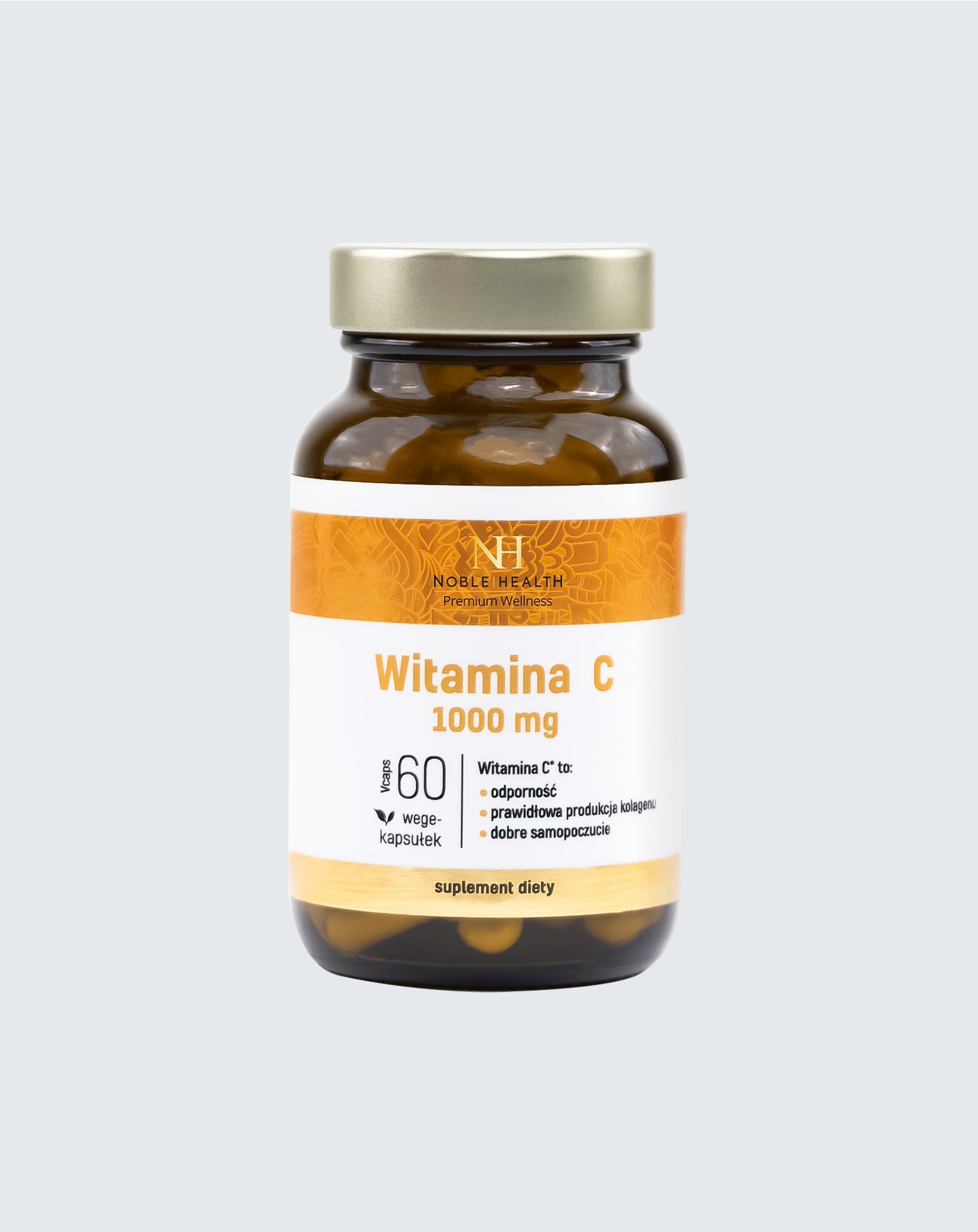 Vitamine C Noble Health Acide L-ascorbique végétalien 1000 mg 60 gélules