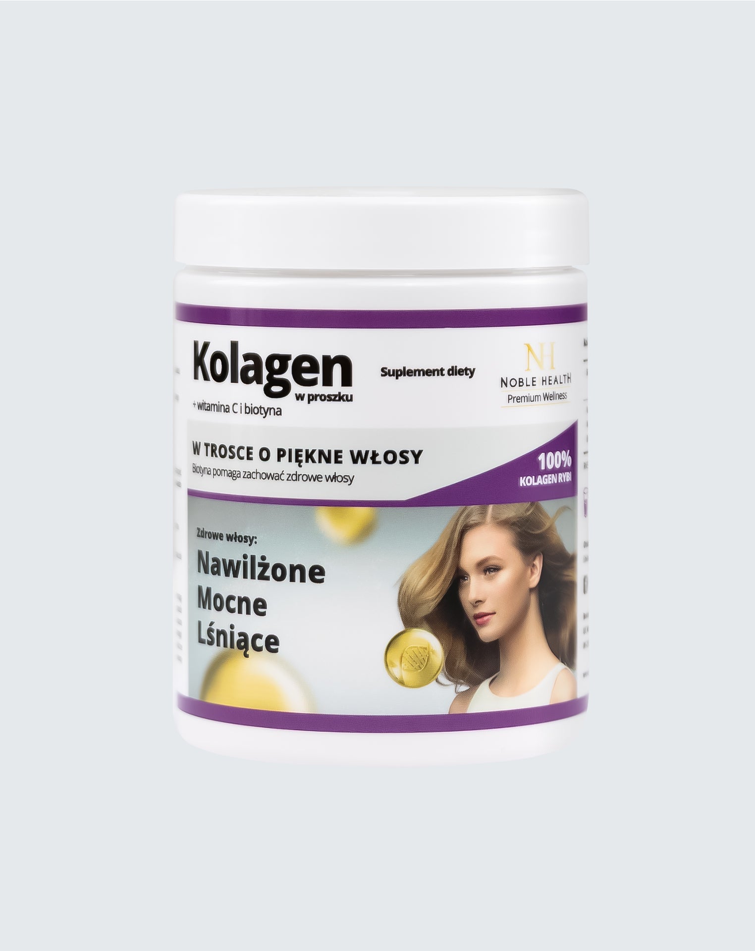 Collagène + vitamine C et biotine en poudre - Noble Health Une peau et des cheveux sains et beaux